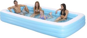 lot 42451 image: Family Kiddie Pool - Giant Inflatable Rectangular Pool - 12 Feet Long (144x76x22)