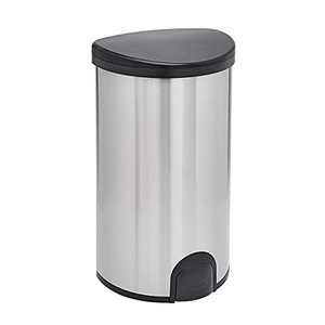 lot 42452 image: Automatic Hands-Free Stainless Steel Trash Can - Toe tap, 50-Liter