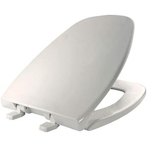 lot 42464 image: BEMIS 1240205 000 Eljer Emblem Plastic Toilet Seat, ELONGATED, White