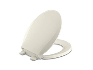 lot 42478 image: KOHLER K-4639-96 Cachet Round, Grip-Tight Bumpers, Quiet-Close Release Hinges, Quick-Attach Hardware, No Slam Toilet Seat, Biscuit