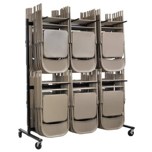 lot 68786 image: AdirOffice - 600 lbs. 2-Tier Steel Folding Chair Cart (Cart Only)- Retail $280.51