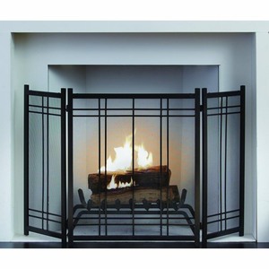 lot 68839 image: Pleasant Hearth - Preston Steel Fireplace Screen - Retail $70.15