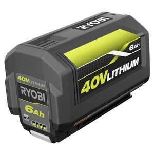 lot 68875 image: RYOBI - 40-Volt 6.0 Ah High Capacity Lithium-Ion Battery - Retail $219.00