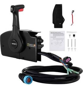 lot 28264 image: Outboard Remote Control Side Mount 881170A13 with 14 Pin Outboard Motor Controls 15 Feet Harness Fit for Mercury Outboard Control