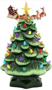 lot 28272 image: Mr. Christmas Animated Nostalgic Tree Christmas Dcor, 14-Inch, Green