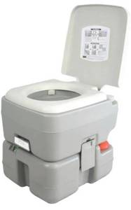 lot 28283 image: SereneLife Portable Toilet with Carry Bag - Indoor Outdoor Toilet with CHH Piston Pump &amp Level Indicator - 5.3 Gallon Large Waste Tank - 100-120 Flushes for RV, Camping, Hiking &amp Boating