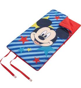 lot 28287 image: Idea Nouva Sleeping Bag Mickey Mouse Sleeping bag is 46x26 With a zip closure making it perfect for kids ages 3