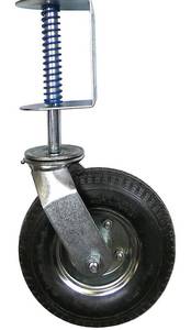 lot 33143 image: Shepherd Hardware 9798 8-Inch Pneumatic Spring-Loaded Gate Caster, 200-lb Load Capacity and Universal Mount,Black