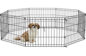 lot 33149 image: New World Dog Exercise Pen & Playpen, 18-Inch, No Door, Black