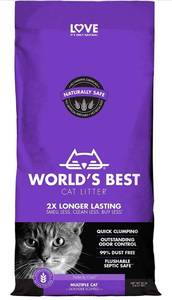 lot 33163 image: WORLDS BEST CAT LITTER Multiple Cat Lavender Scented, 32-Pounds