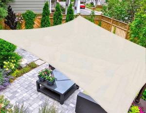 lot 33165 image: AsterOutdoor Sun Shade Sail Rectangle 16 x 20 UV Block Canopy for Patio Backyard Lawn Garden Outdoor Activities, Cream