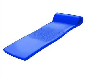 lot 33683 image: TRC Recreation Sunsation 70 Inch Adult Foam Swimming Pool Water Raft Lounger with Roll Pillow, No Inflation Needed, for Pool or Lake, Indigo
