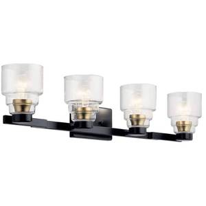 lot 33691 image: Kichler Vionnet 34 Bath Lt Black  Expensive Light Fixture