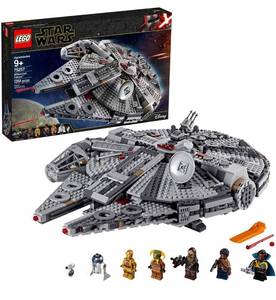lot 36983 image: $$ LEGO Star Wars The Rise of Skywalker Millennium Falcon 75257 Starship Model Building Kit and Minifigures (1,351 Pieces) Retail $159