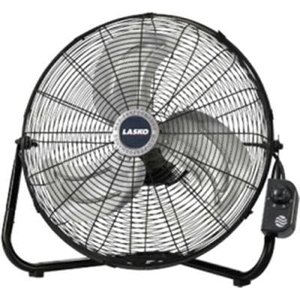 lot 38063 image: Lasko 20 Max Performance High Velocity Floor Fan with Wall Mount Option and 3 Speeds, Black