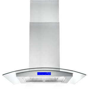 lot 29260 image: Cosmo 30 380 CFM Ducted Island Range Hood Kitchen Hood in Stainless Steel