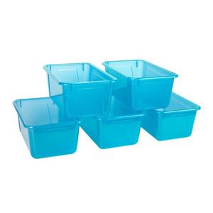 lot 33714 image: Storex Small Cubby Bin, Candy Teal, 5-Pack, 1285