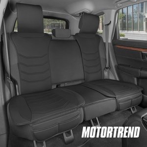 lot 33731 image: Motor Trend LuxeFit Black Faux Leather Rear Bench Car Seat Cover � Padded Bench Seat Covers for Cars Trucks SUV