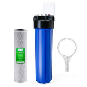 lot 33755 image: iSpring WGB12B 1-Stage Whole House Water Filtration System w 20 x 4.5 Carbon Block Filter - Reduces up to 99% Chlorine