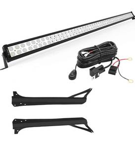 lot 33756 image: Yitamotor 52 inch 300W Combo  2 x 18W Spot LED Light Bar  Mounting Brackets  Wiring for Jeep JK Wrangler