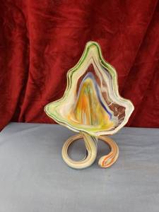 lot 6015 image: multi-color upright handblown Cornucopia