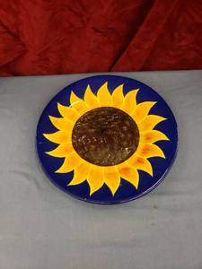 lot 6026 image: handpainted signed sunflower dish