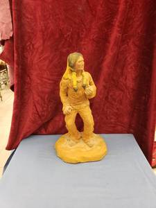 lot 6046 image: solid Plaster hand painted Indian statue