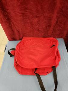 lot 6106 image: red over shoulder double sided bag