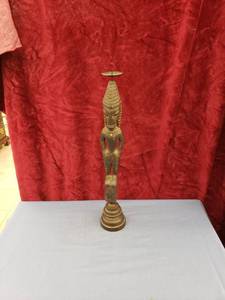 lot 6117 image: hand crafter wood mecca man candleholder