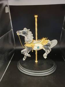 lot 6121 image: 1991 Franklin Mint Crystal Stargazer Carousel horse