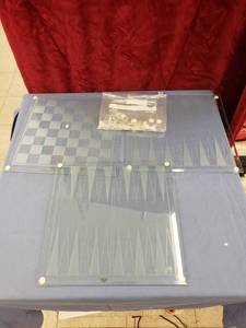 lot 6149 image: 3 glass game boardspieces