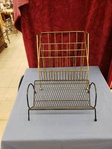 lot 6158 image: pair retro metal racks