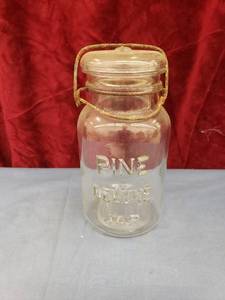 lot 6167 image: Pine Deluxe glass top jar