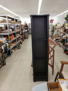 lot 6271 image: tall black shelf unit wadjustable shelves x5
