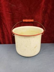lot 6278 image: redwhite enamelgraniteware bucket