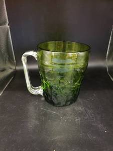 lot 6284 image: hand blown green mug vaseline glass