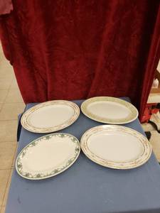 lot 6302 image: lot of 4 oval serving plates all marked