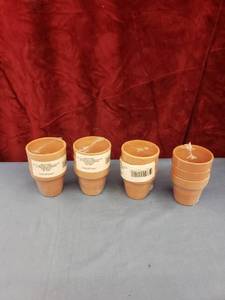 lot 6348 image: lot of 12 baby clay pots NIP