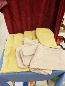 lot 6351 image: lot of goldtan curta8n panels sizes unknown