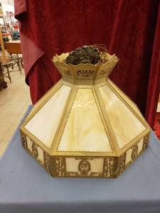 lot 6362 image: metalstained glass hanging light