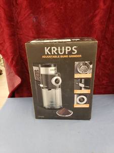 lot 6405 image: Krups adjustable burr grinder NWB
