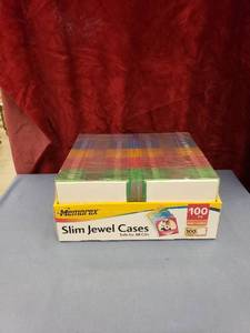 lot 6445 image: 100pk slim jewel cases factory sealed
