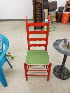 lot 6454 image: red high back chair