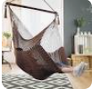 lot 3634 image: Bathonly Large Hammock Chair, Caribbean Hammock Swing Chair, XL Hammock Chair Outdoor Indoor, 350 LBS Weight Capacity, Orange Red