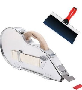 lot 3661 image: Goldblatt Banjo-Wet Tape Set Drywall Taping Tools with 10 Blue Steel Taping Knife, Lightweight & Comfortable Use for Finishing and Patching