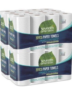 lot 3719 image: Seventh Generation Paper Towels, 100% Recycled Paper, 2-ply, 8 Count (Pack of 4)