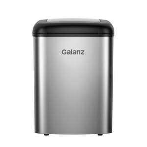 lot 3736 image: Galanz Portable Countertop Electric Ice Maker Machine 26 lbs in 24 Hours 9 Bullet Shaped Cubes Ready in 7 Minutes 2 Ice Sizes Perfect for Parties & Home Bar 2.1 L Stainless Steel