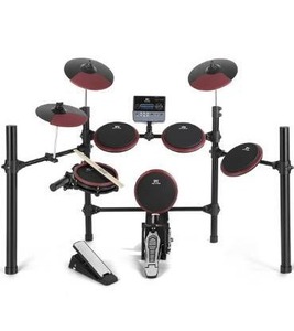 lot 3760 image: (Incomplete) MUSTAR Electronic Drum Set, 8 Piece Electric Drum Sets for Adults Kids Beginners with 225 Sounds, Drum Throne, Drum Sticks & Audio Cables, Stable Steel Frame, 15 Drum Kits