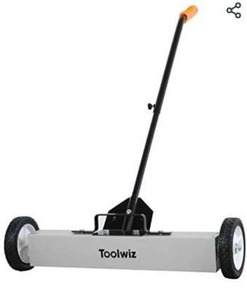 lot 8034 image: Toolwiz Magnetic Sweeper 24-inch Large Magnet Pickup Lawn Sweeper Roofing Tools, 33Lbs Yard Magnet with Telescoping Holder and Quick Release Latch
