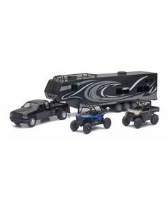 lot 8035 image: Mini Die Cast Polaris Ranger with Camping Van Playset, 4 Pieces